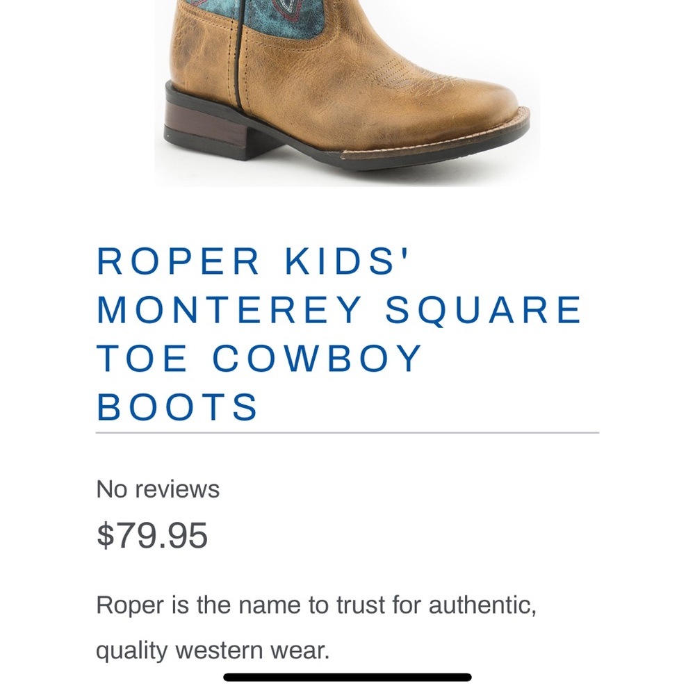 Roper Little Kids cowboy boots in Monterey-Tan